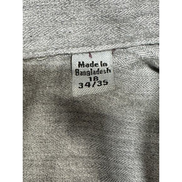 DKNY Shirt Mens 18 Slim Fit Gray Burgundy Check Plaid Button Up 100% Cotton Work - Picture 4 of 9